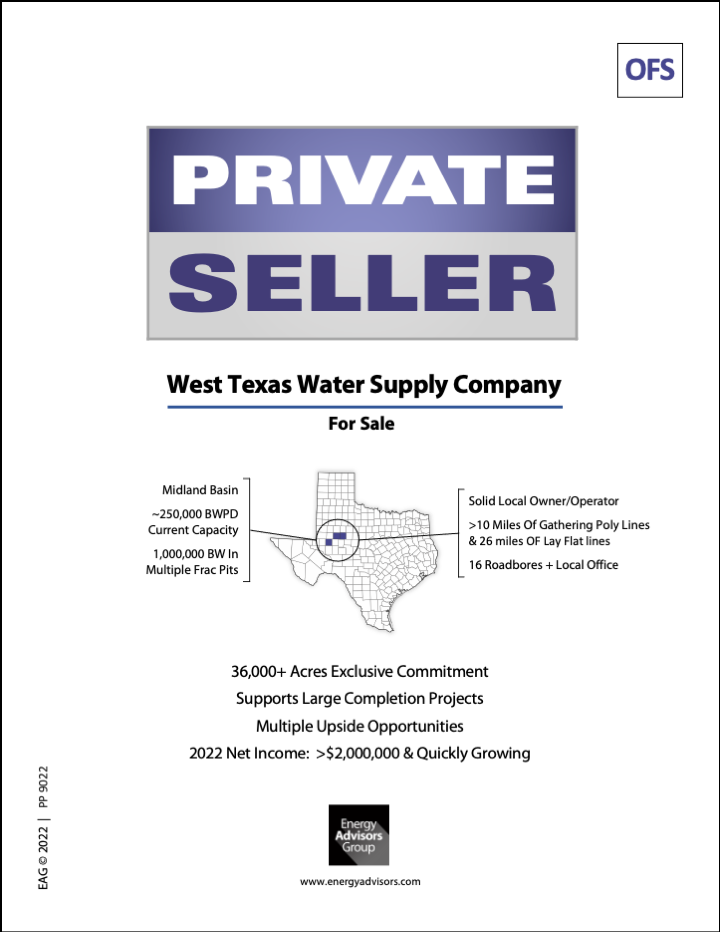 WEST TEXAS WATER COMPANY SALE